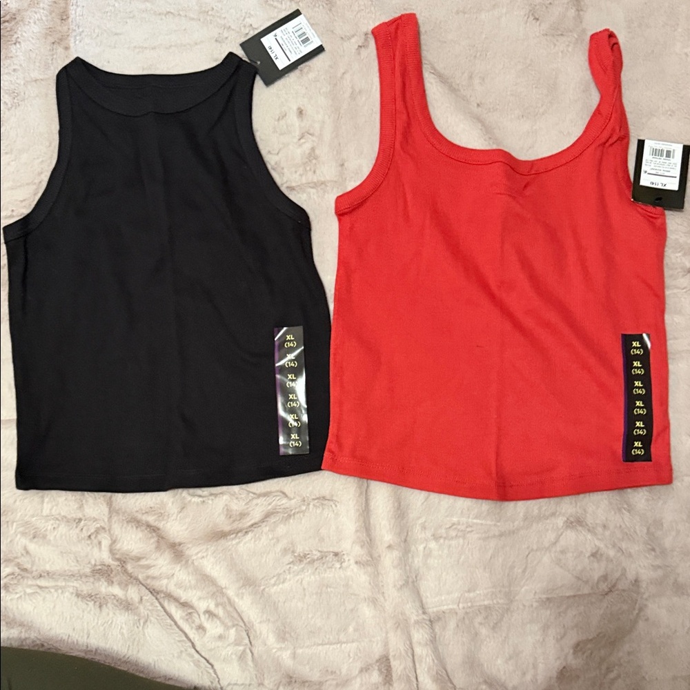 Girl’s Black and Red Tank Tops